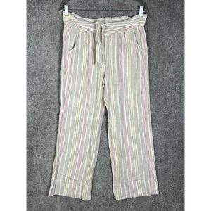 Jolt Linen Rayon Pull On Wide Leg‎ Pants Womens Size Large Pockets Front Tie